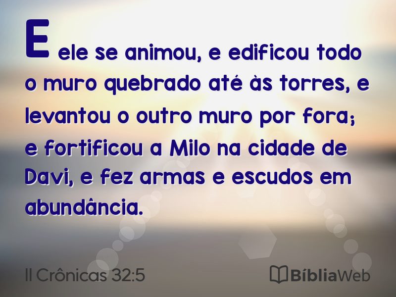 II Crônicas 32:5 em imagem para compartilhar