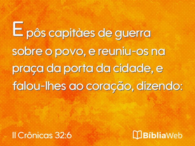 II Crônicas 32:6 em imagem para compartilhar