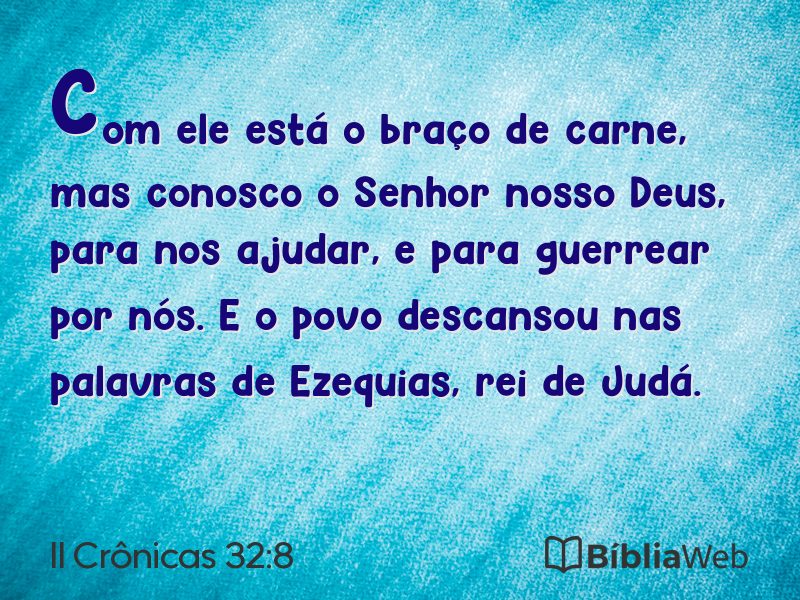 II Crônicas 32:8 em imagem para compartilhar