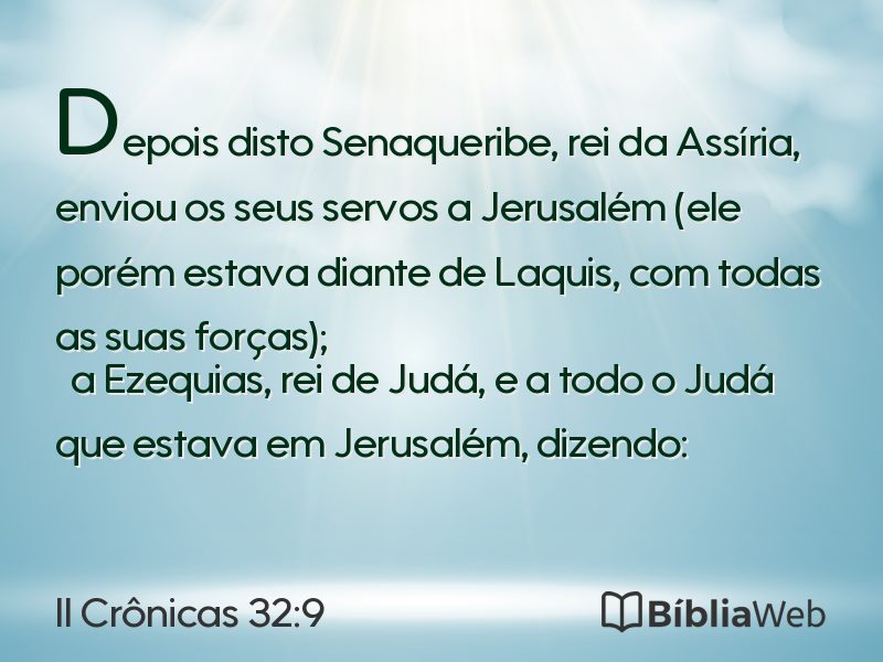 II Crônicas 32:9 em imagem para compartilhar
