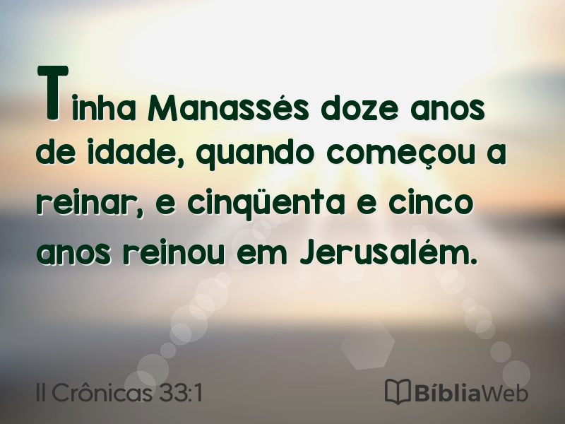 II Crônicas 33:1 em imagem para compartilhar