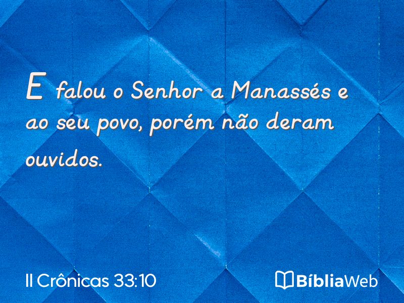 II Crônicas 33:10 em imagem para compartilhar