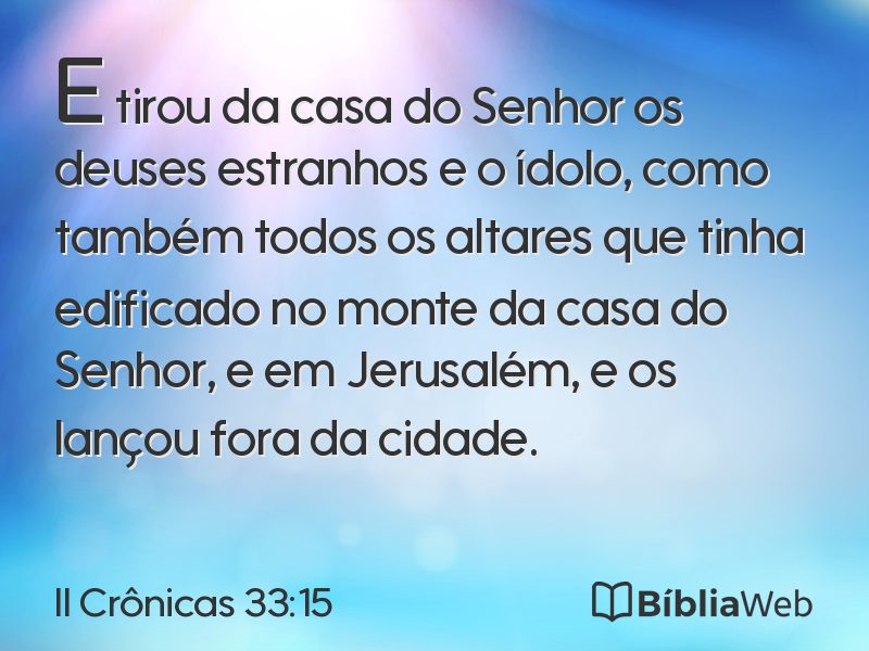 II Crônicas 33:15 em imagem para compartilhar