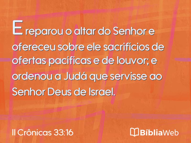 II Crônicas 33:16 em imagem para compartilhar