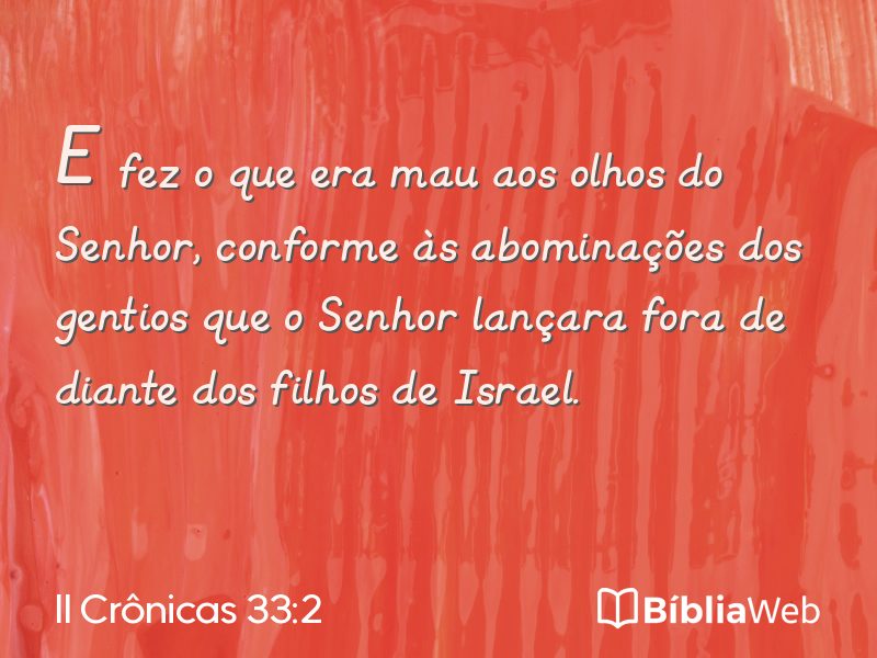 II Crônicas 33:2 em imagem para compartilhar