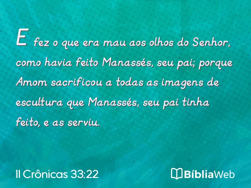 II Crônicas 33:22 em imagem para compartilhar