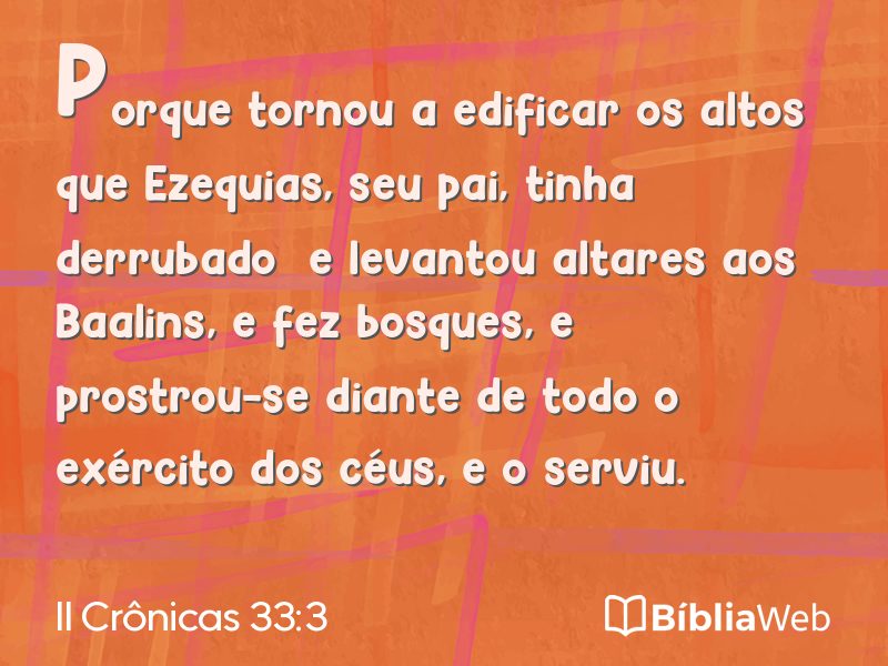 II Crônicas 33:3 em imagem para compartilhar