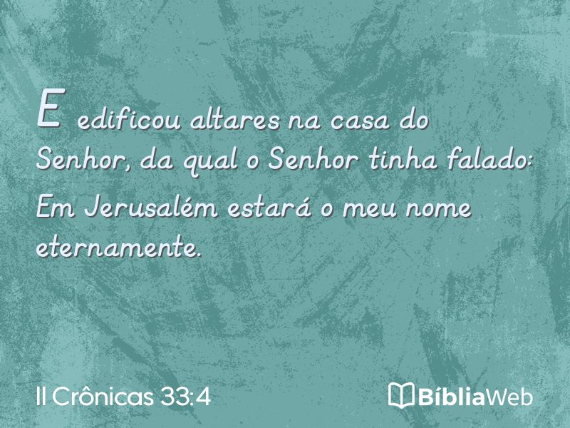 II Crônicas 33:4 em imagem para compartilhar