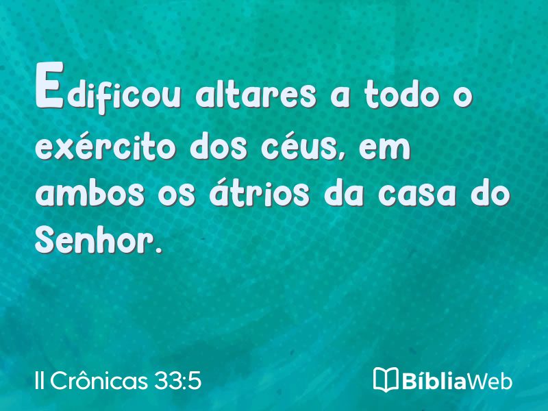 II Crônicas 33:5 em imagem para compartilhar