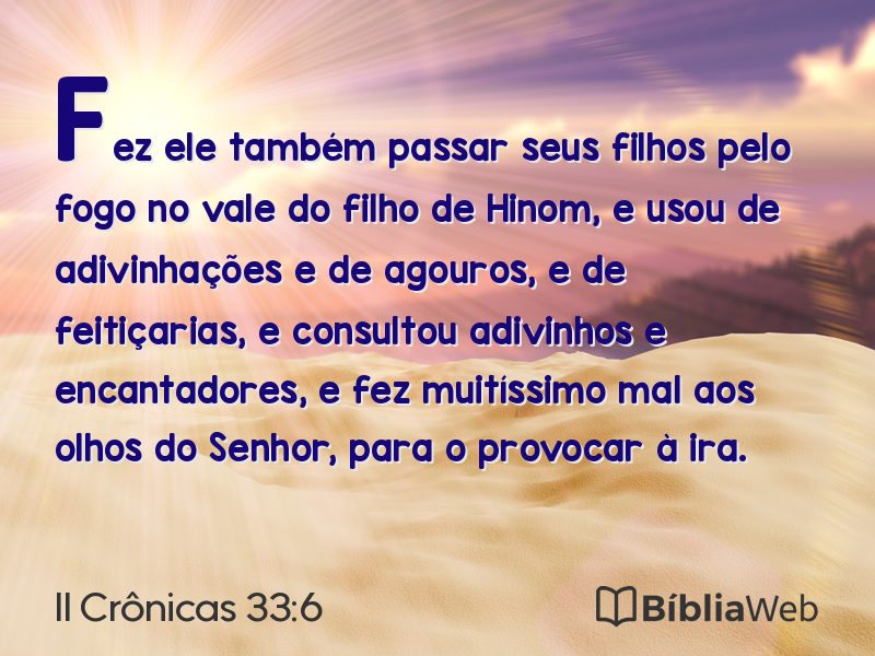 II Crônicas 33:6 em imagem para compartilhar