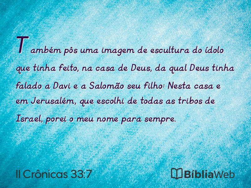 II Crônicas 33:7 em imagem para compartilhar
