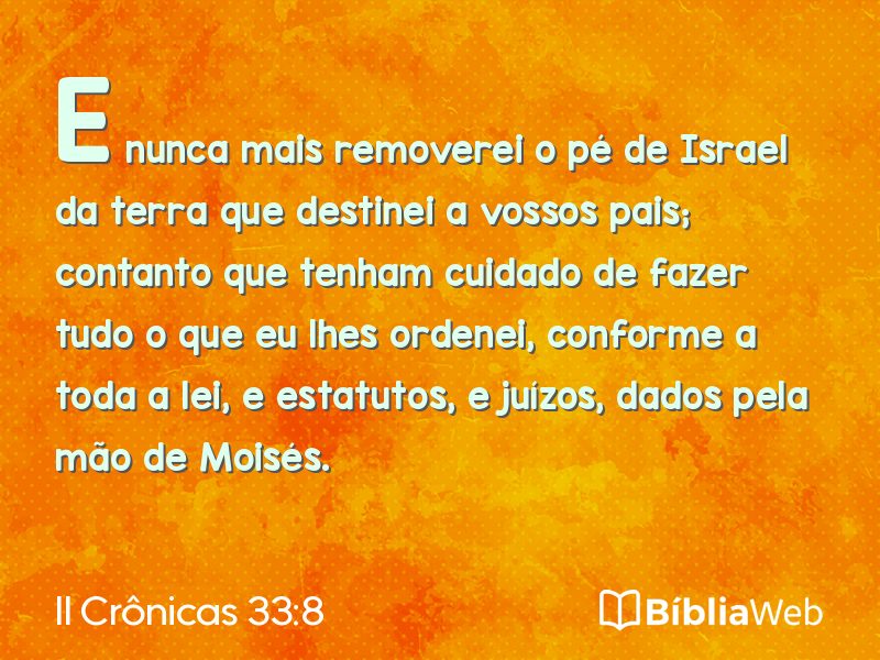 II Crônicas 33:8 em imagem para compartilhar