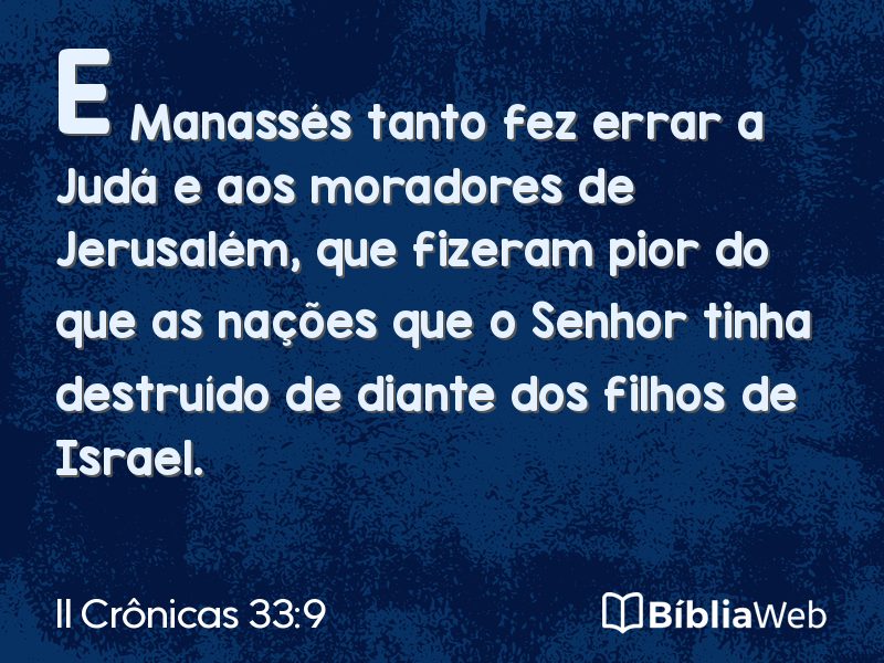 II Crônicas 33:9 em imagem para compartilhar