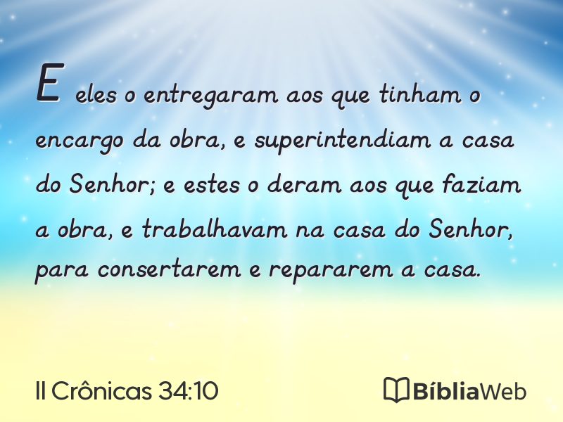II Crônicas 34:10 em imagem para compartilhar