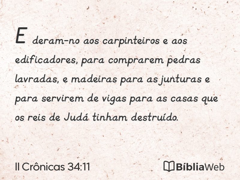 II Crônicas 34:11 em imagem para compartilhar