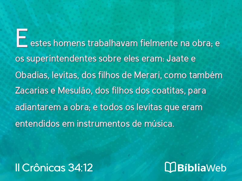 II Crônicas 34:12 em imagem para compartilhar