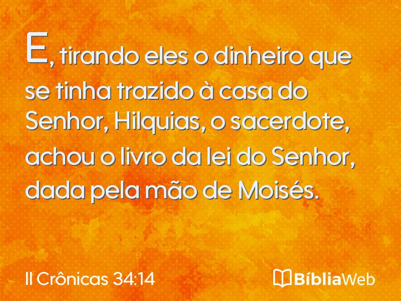II Crônicas 34:14 em imagem para compartilhar
