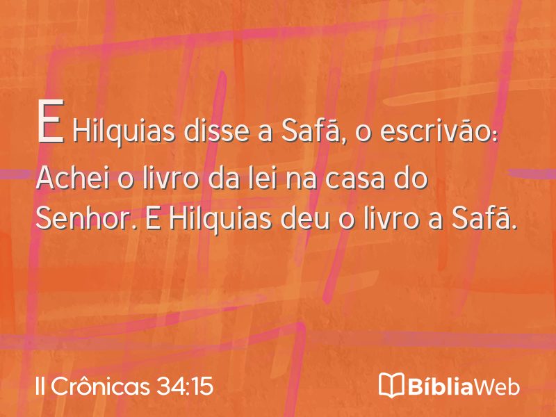 II Crônicas 34:15 em imagem para compartilhar