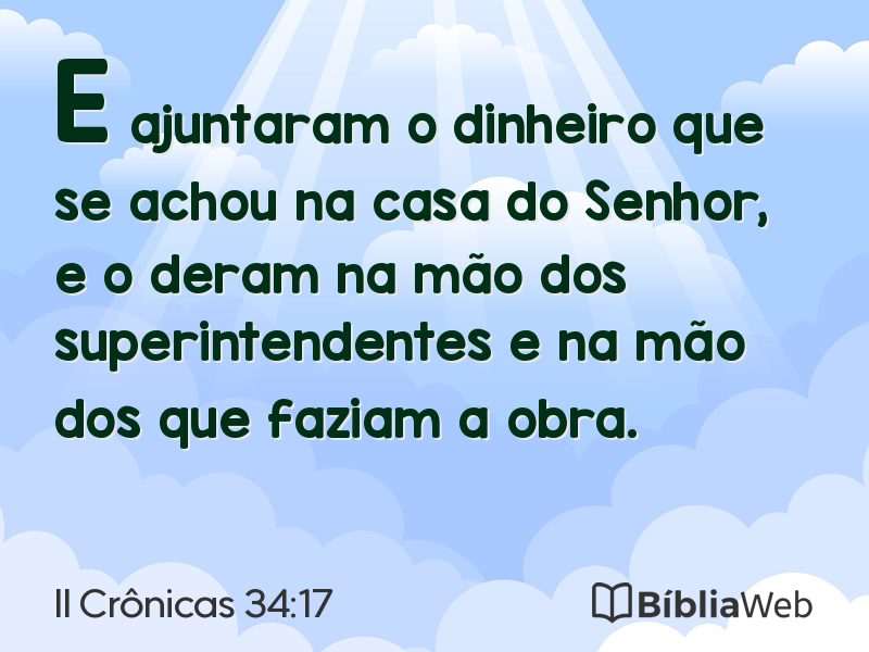 II Crônicas 34:17 em imagem para compartilhar