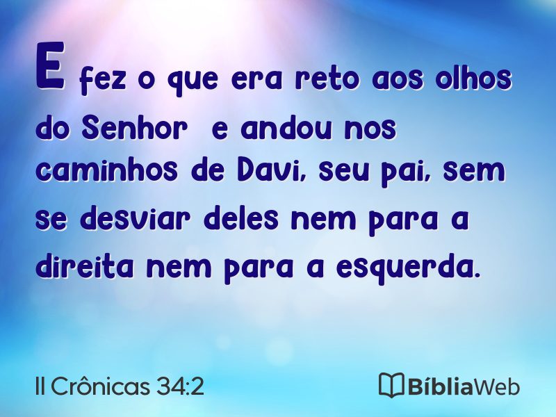II Crônicas 34:2 em imagem para compartilhar