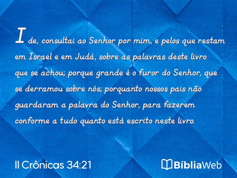 II Crônicas 34:21 em imagem para compartilhar