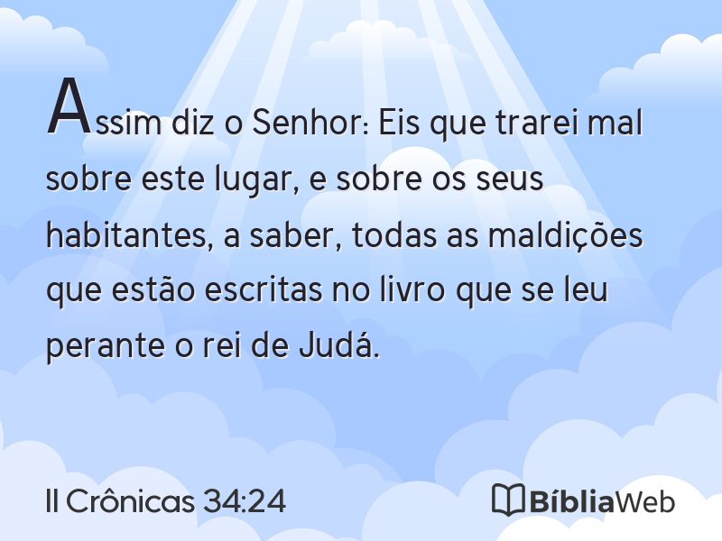 II Crônicas 34:24 em imagem para compartilhar