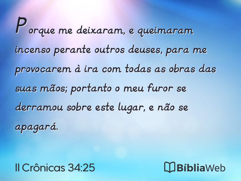 II Crônicas 34:25 em imagem para compartilhar