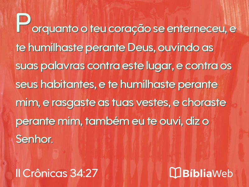 II Crônicas 34:27 em imagem para compartilhar