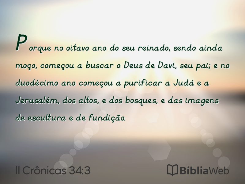 II Crônicas 34:3 em imagem para compartilhar