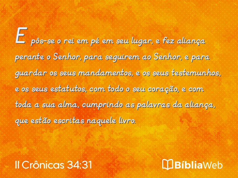 II Crônicas 34:31 em imagem para compartilhar