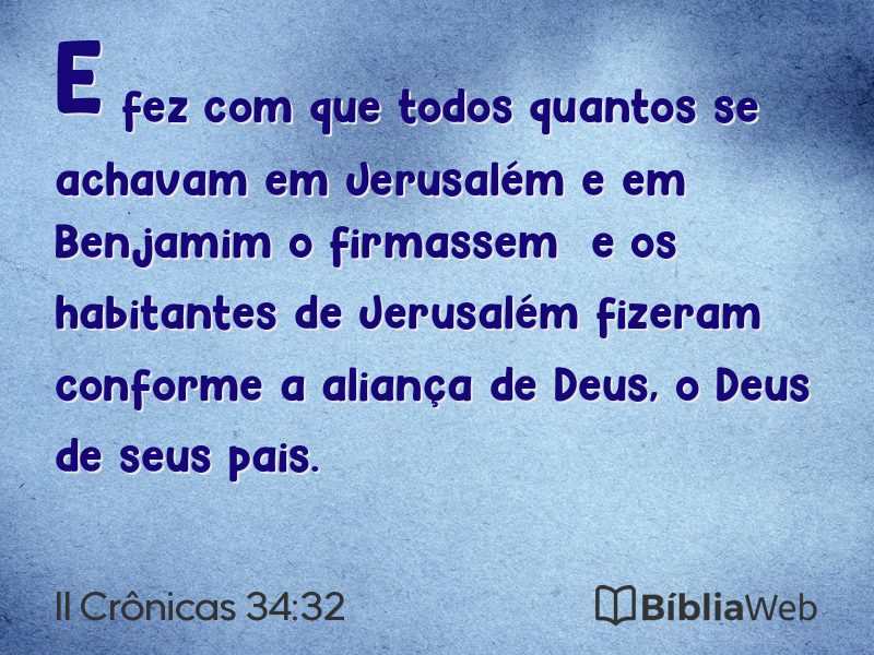 II Crônicas 34:32 em imagem para compartilhar