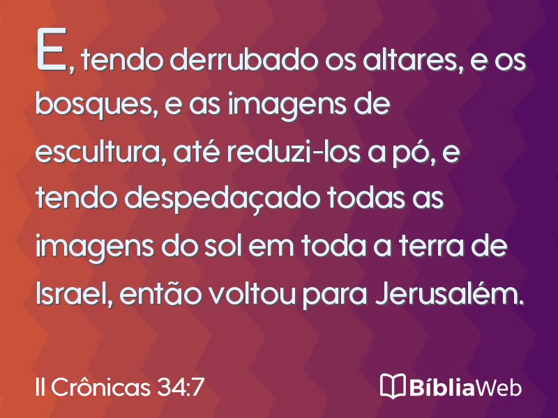 II Crônicas 34:7 em imagem para compartilhar