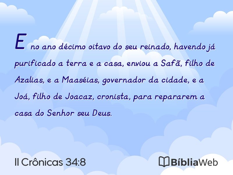 II Crônicas 34:8 em imagem para compartilhar