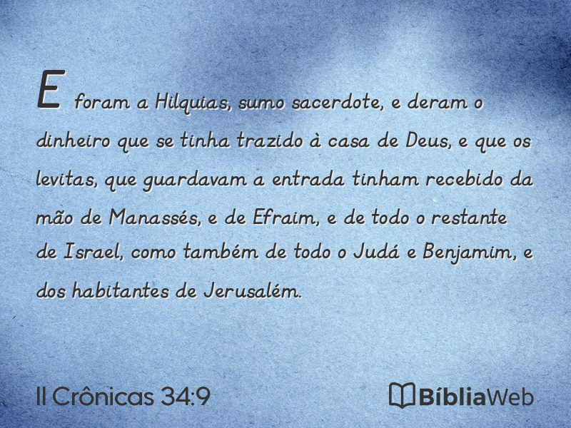 II Crônicas 34:9 em imagem para compartilhar