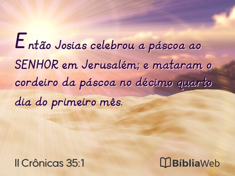 II Crônicas 35:1 em imagem para compartilhar