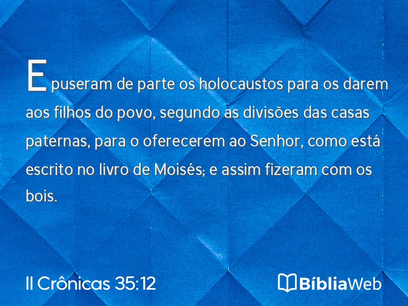 II Crônicas 35:12 em imagem para compartilhar