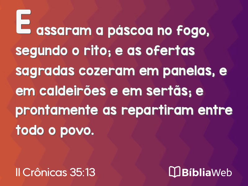 II Crônicas 35:13 em imagem para compartilhar