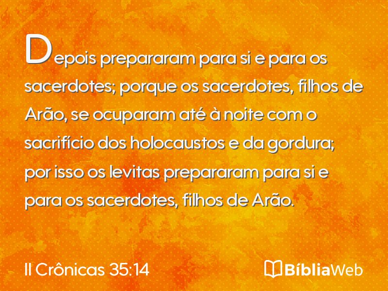 II Crônicas 35:14 em imagem para compartilhar