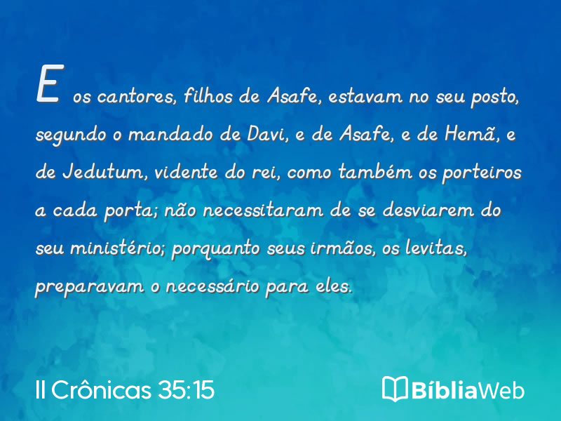 II Crônicas 35:15 em imagem para compartilhar