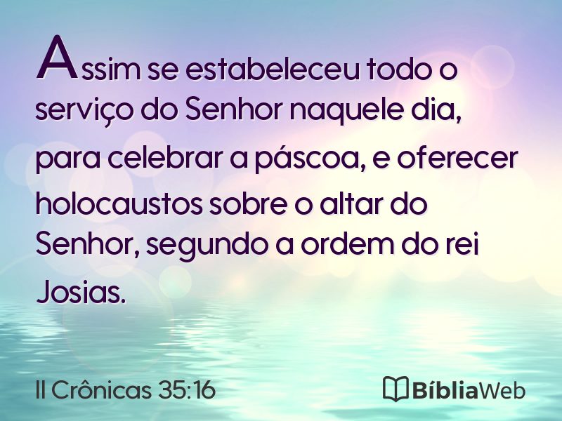 II Crônicas 35:16 em imagem para compartilhar