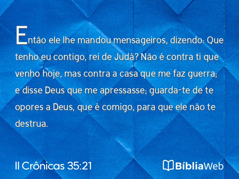 II Crônicas 35:21 em imagem para compartilhar