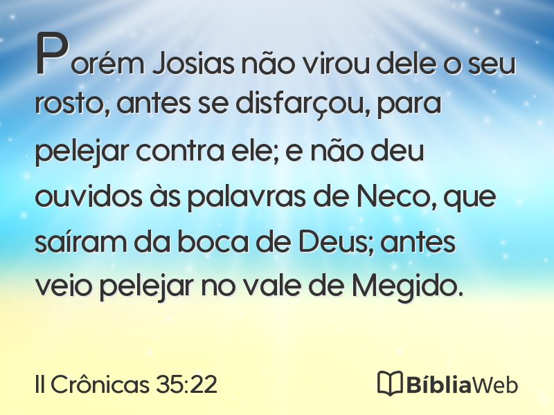 II Crônicas 35:22 em imagem para compartilhar