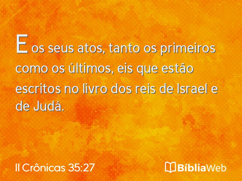 II Crônicas 35:27 em imagem para compartilhar