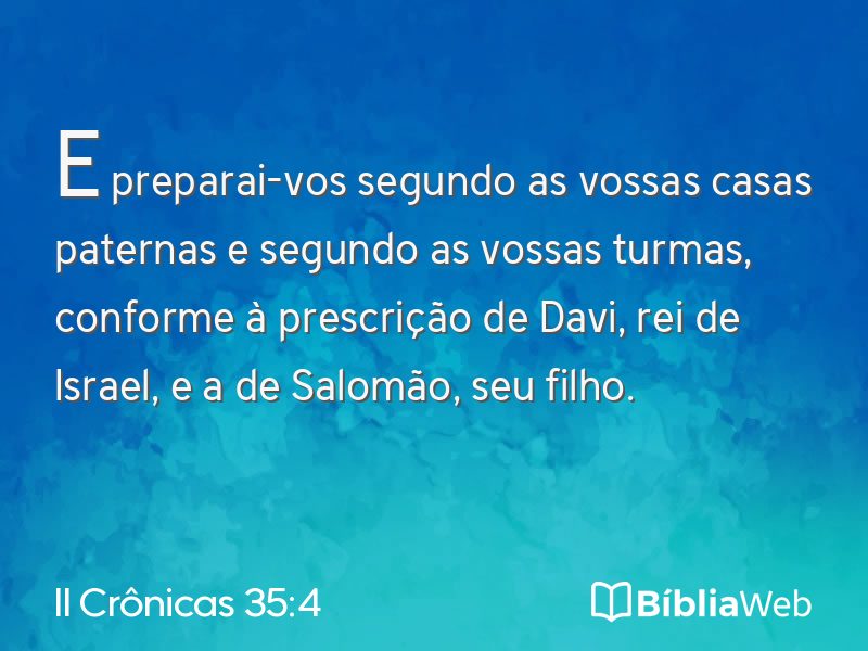 II Crônicas 35:4 em imagem para compartilhar