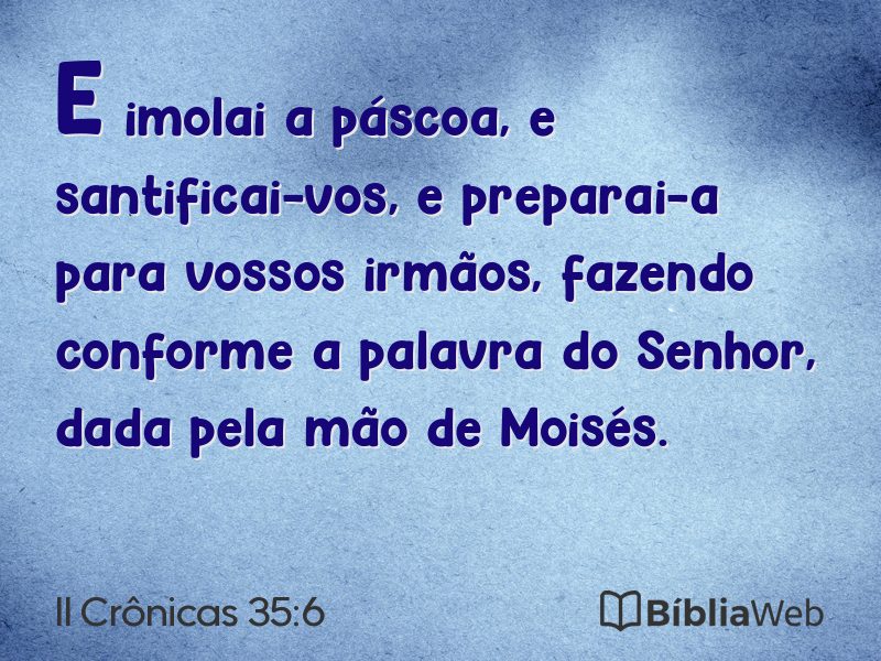 II Crônicas 35:6 em imagem para compartilhar
