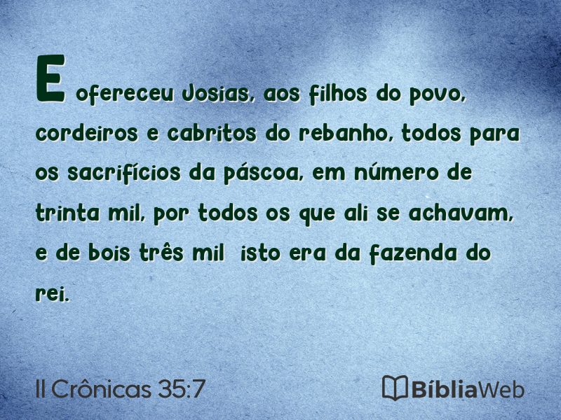 II Crônicas 35:7 em imagem para compartilhar