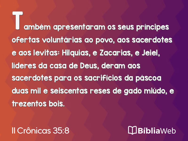 II Crônicas 35:8 em imagem para compartilhar