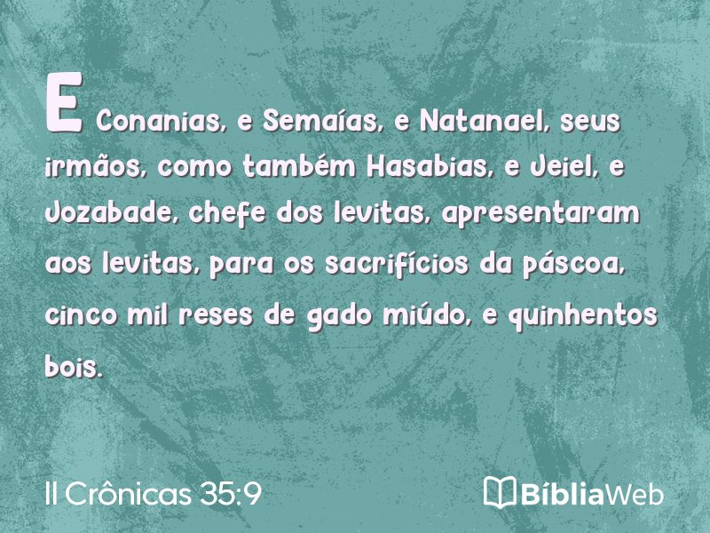 II Crônicas 35:9 em imagem para compartilhar