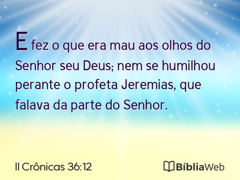 II Crônicas 36:12 em imagem para compartilhar