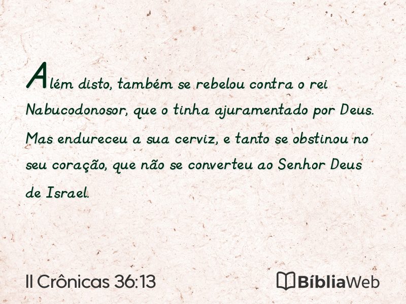 II Crônicas 36:13 em imagem para compartilhar